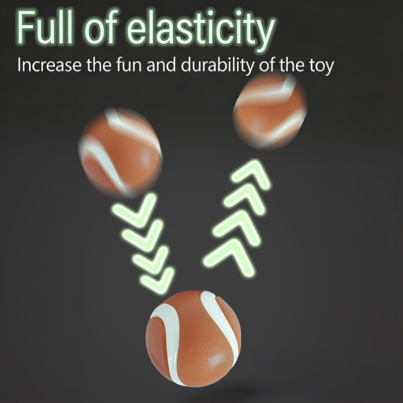 Squeaky Two-Tone Dog Ball Toy High Elasticity Interactive Dog Chew Toy Floating Dog Toy for Chewers Boredom Relief &amp; Training