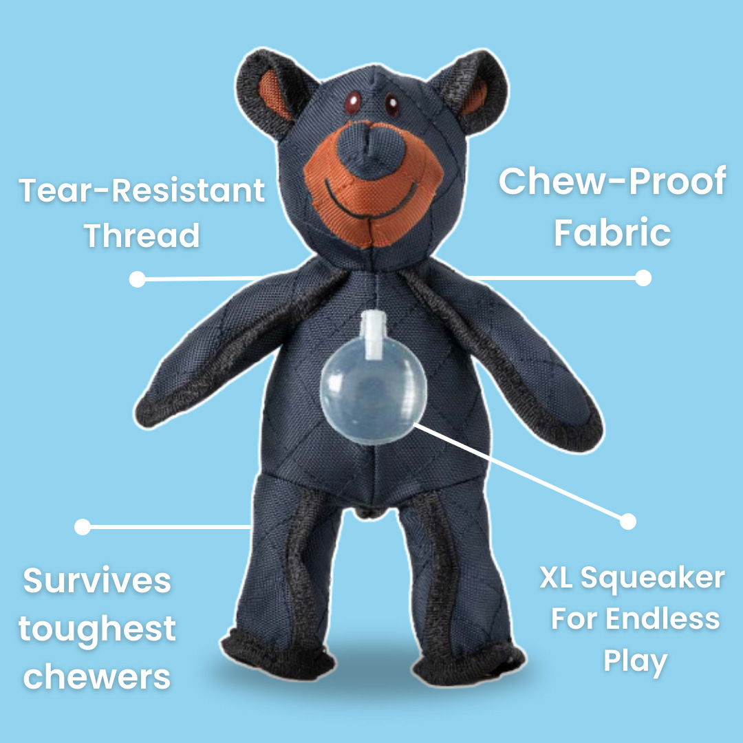 Influencers Indestructible Bear Durable Oxford Cloth Dog Chew Toy Plush Cotton Filling Squeaky Luxury Dog Soft Toy