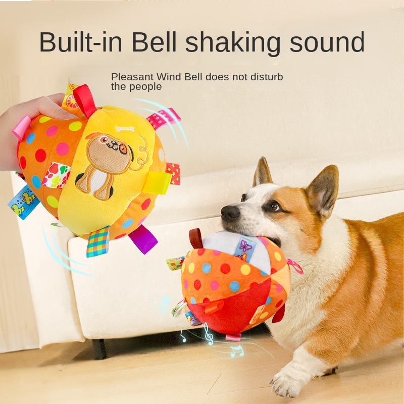 Squeaky Plush Dog Toy Ball Bite Resistant Molar Chew Ball Interactive Self-entertainment Pet Toy for Dogs Daily Training Play