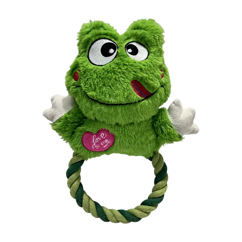 Hot-Selling Hanging Package Design Soft Plush Fabric Pet Rope Ring Toy For Outdoor Dog Tug Play