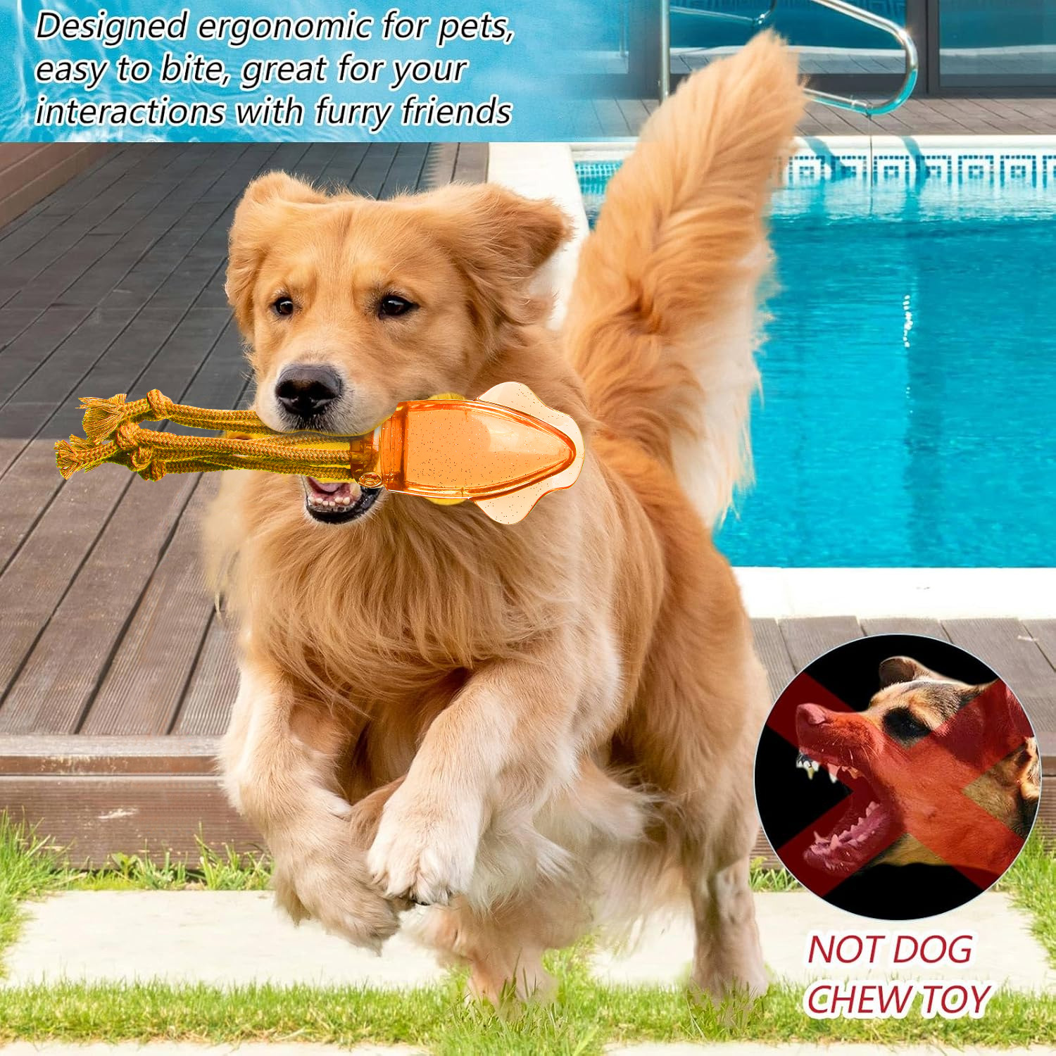 Good Design Dog Floating Toys - Interactive TPR Sea Creature Rope Chew - Outdoor Fetch for Summer