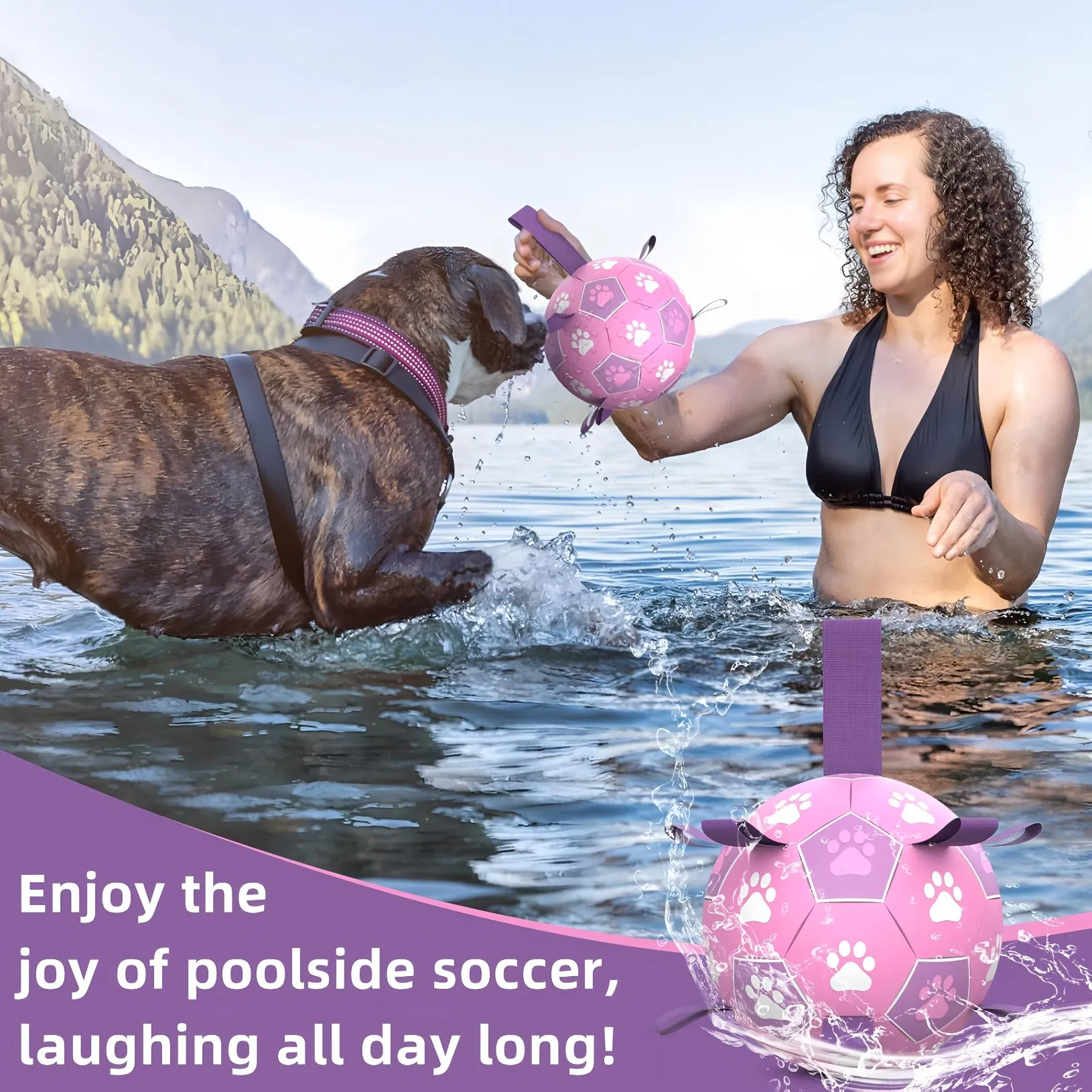 Wholesale Dog Soccer Ball Toys Dog Tug Toy, Durable Dog Balls for Large Dogs, Outdoor Dog Toys, Dog Water Toy, Herding Ball, Puppy Dog Birthday Gifts (8 Inch)