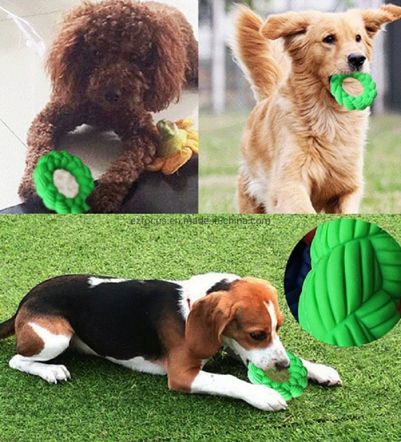 Dog Ring Rope Natural Chew Toys Teeth Cleaner Aggressive Non-Toxic Safe Wbb16607