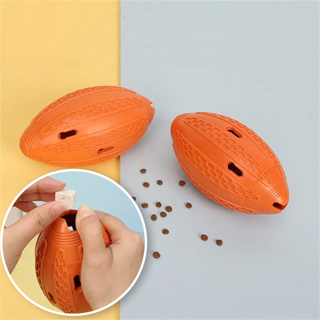Durable Bite-Resistant Rubber Playing Puppy Chew Ball Safety Funny Football Dog Toy