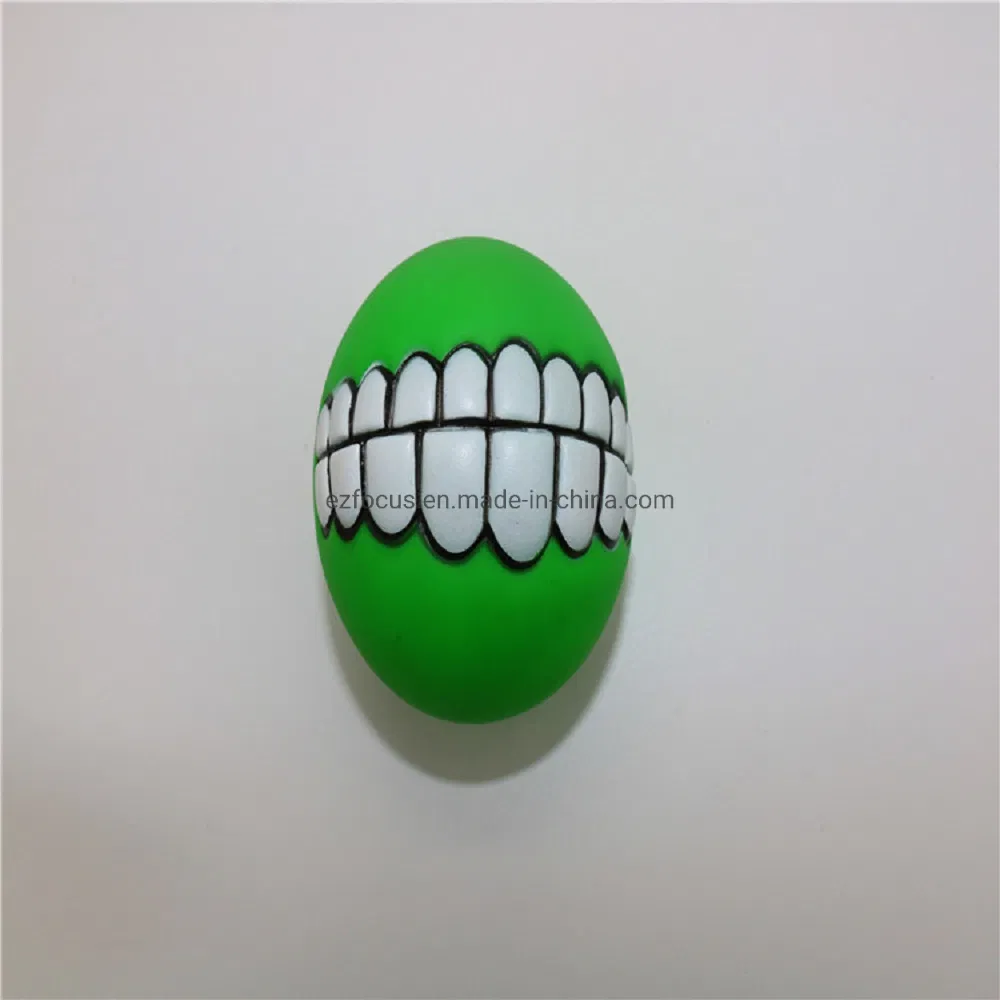 Squeaky Ball Pet Interactive Dog Chewing Toy with Funny Large Teeth Design 4