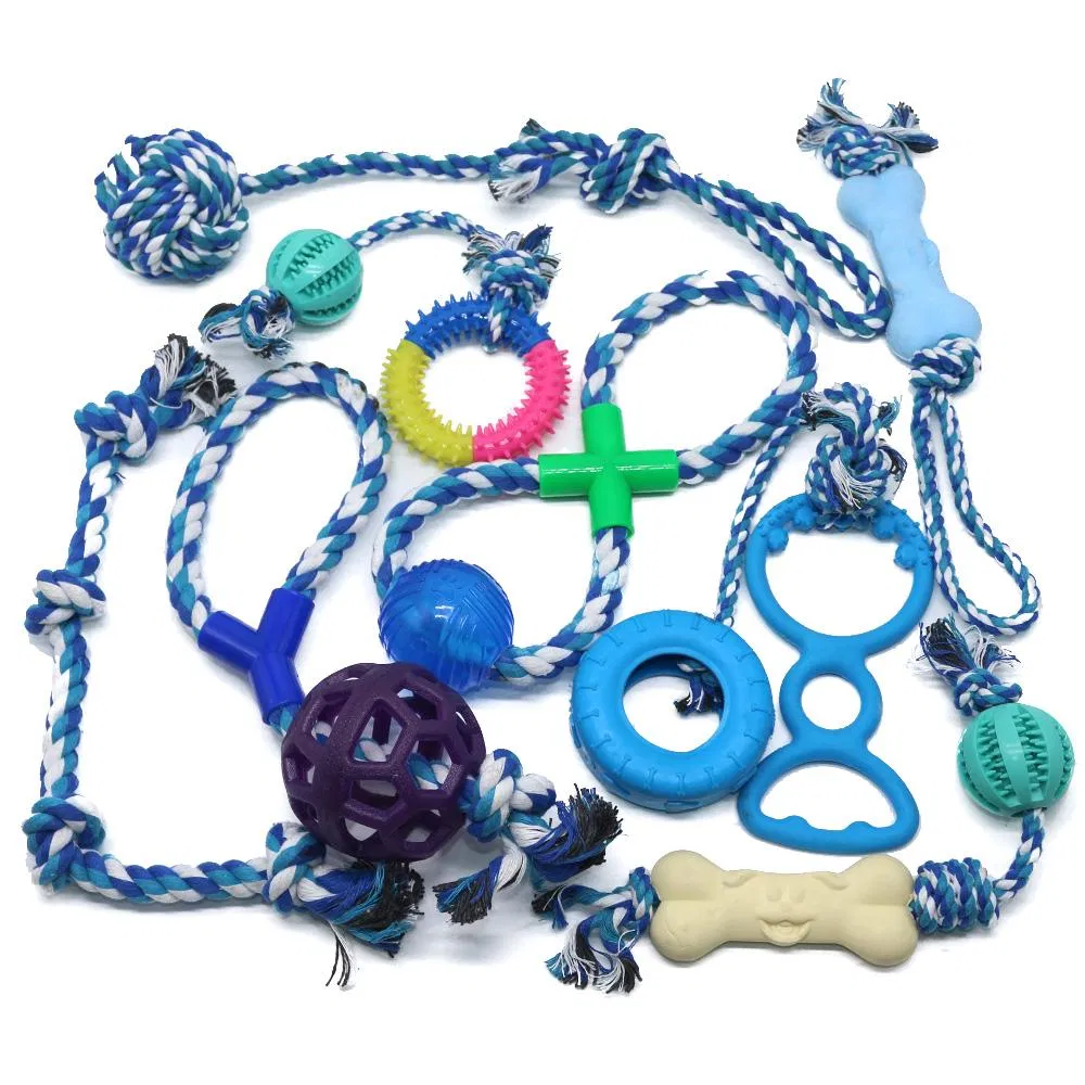Durable Cotton Rope Dog Toys 10 Pack Gift Set Free Assortment Pet Chew Toy