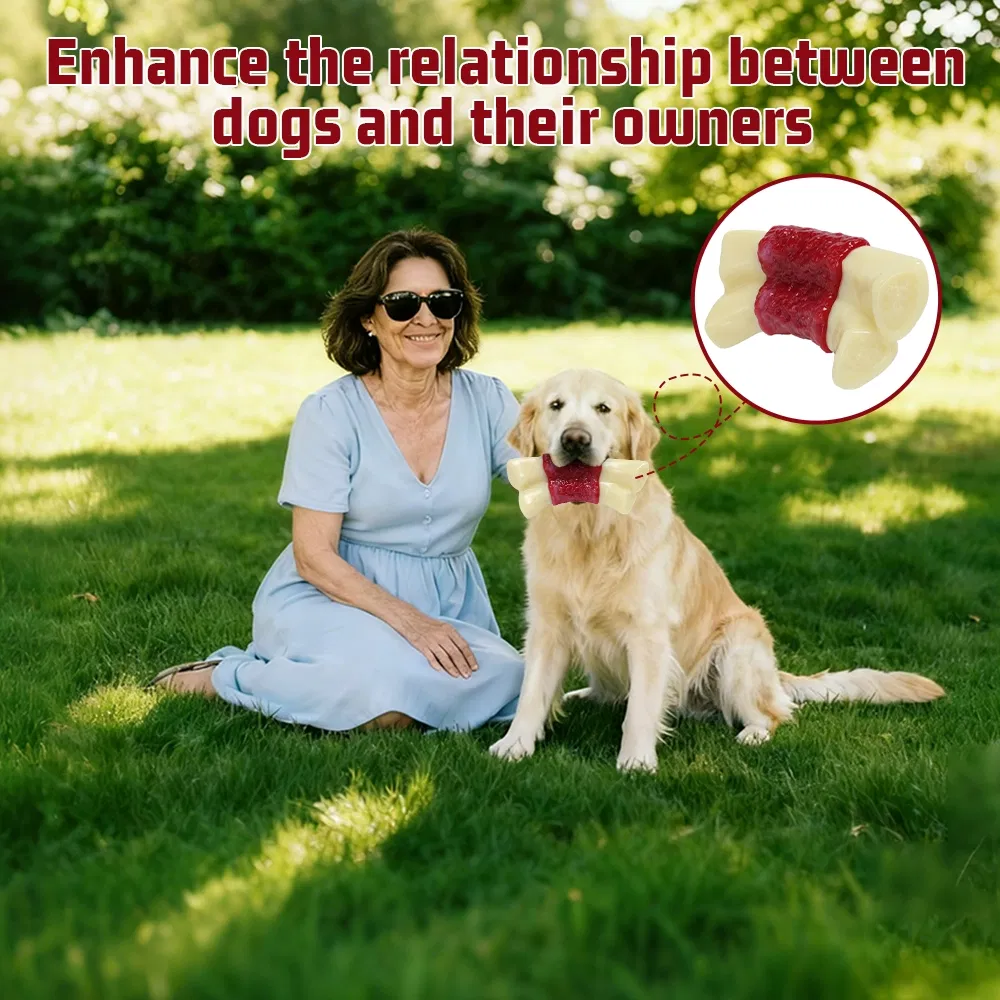 Eco-Friendly Beef Flavour Dog Chew Toys Durable Indestructible Nylon Toy for Aggressive Chewers Non-Toxic Dental Health