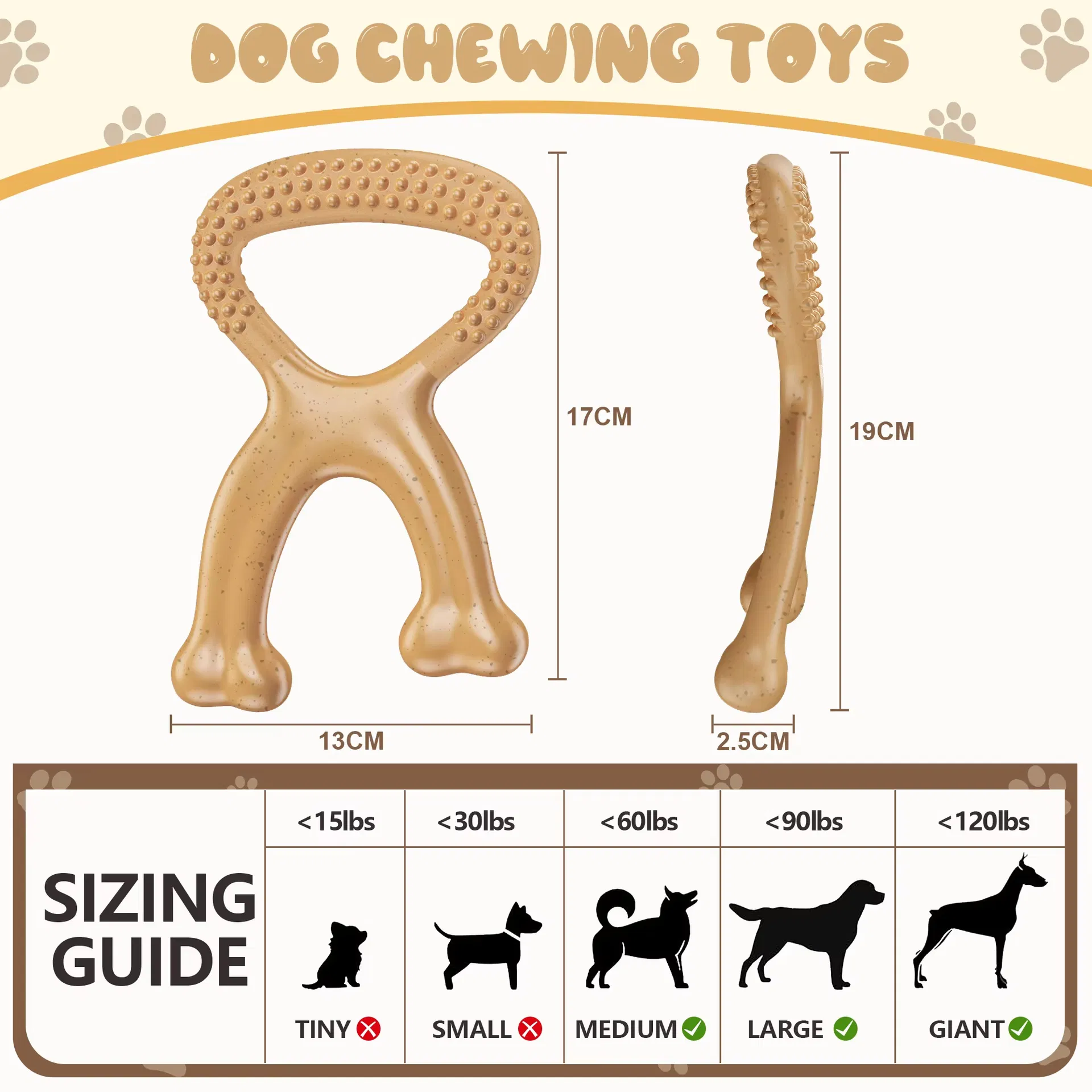 Beef Flavour Dog Chew Toys Nylon Non-Toxic Promotes Dental Health Durable Indestructible Dog Toy for Aggressive Chewers