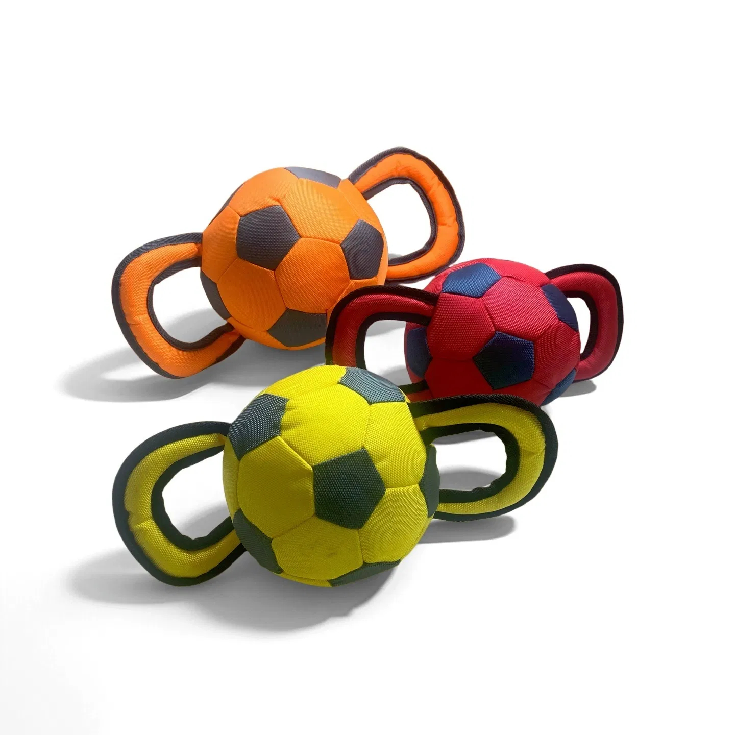 Durable Oxford Soccer Ball Dog Toy Interactive Tug Chew Toy with Two Handles