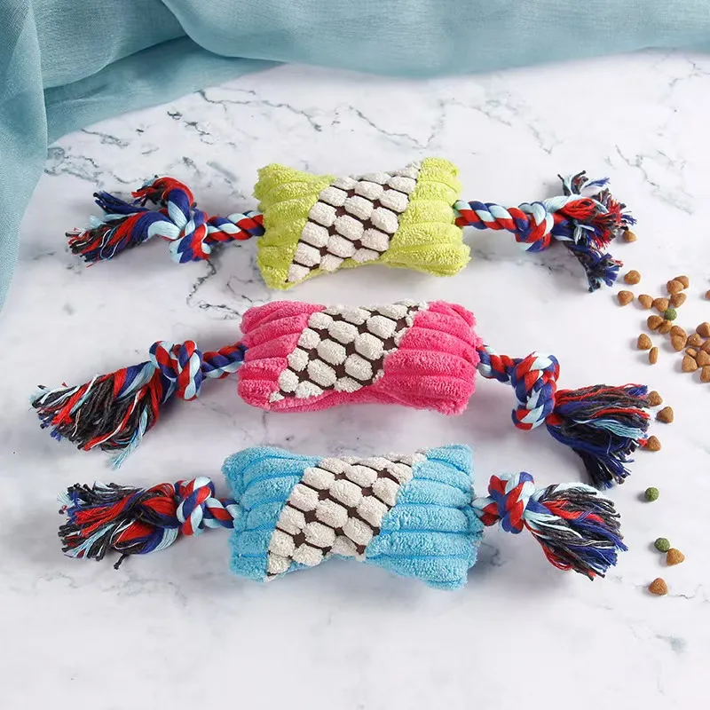 Durable Chew-Resistant Plush Dog Toy with Interactive Rope