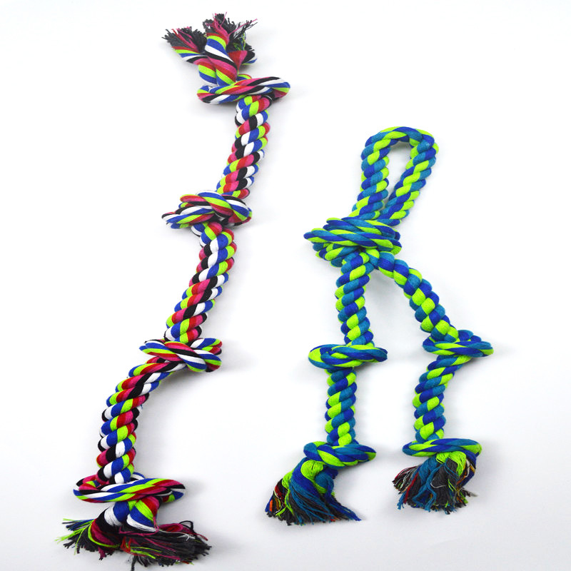 Hot Selling Interactive Medium Large Dog Knot Toys Cotton Relief Boredom Bite Rope Tug-of-War Molars for Pets Cross-Border