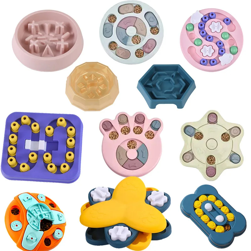 Dog Puzzle Toys Slow Feeder Interactive Increase Iq Food Dispenser Non-Slip Slowly Eating Bowl Cat Dogs Food Games