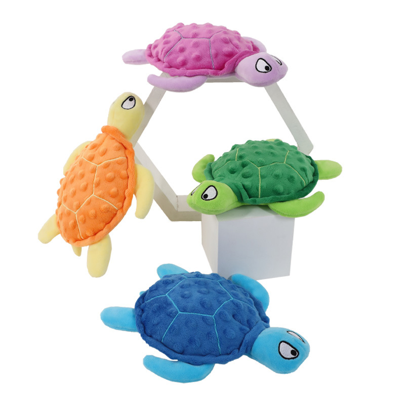 Wholesale New Design Turtle Shape Squeaky Dog Toy for Small Medium and Large Dog Plush Tortoise Squeaky Dog Chew Toys
