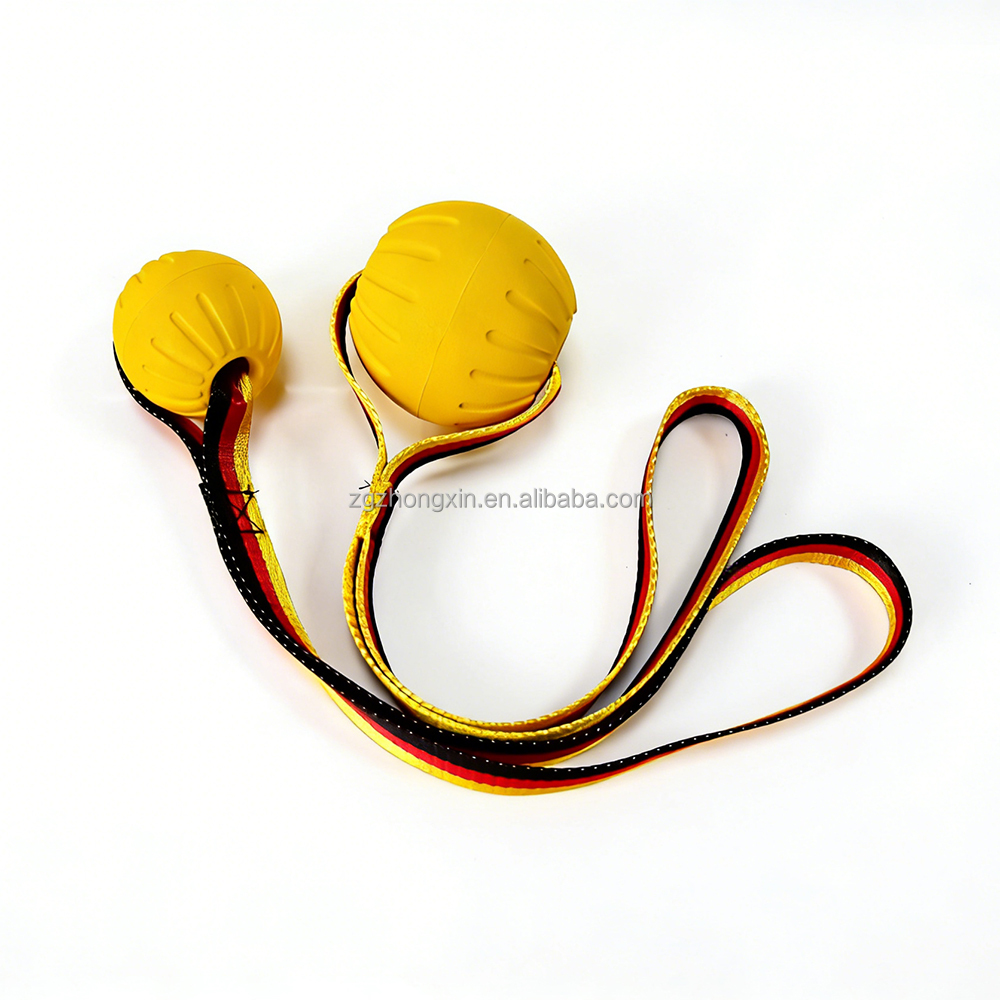 Eco-friendly Luxury Solid Dog Bite Resistant EVA Training Pet Toy Floating Ball Rope with Flag