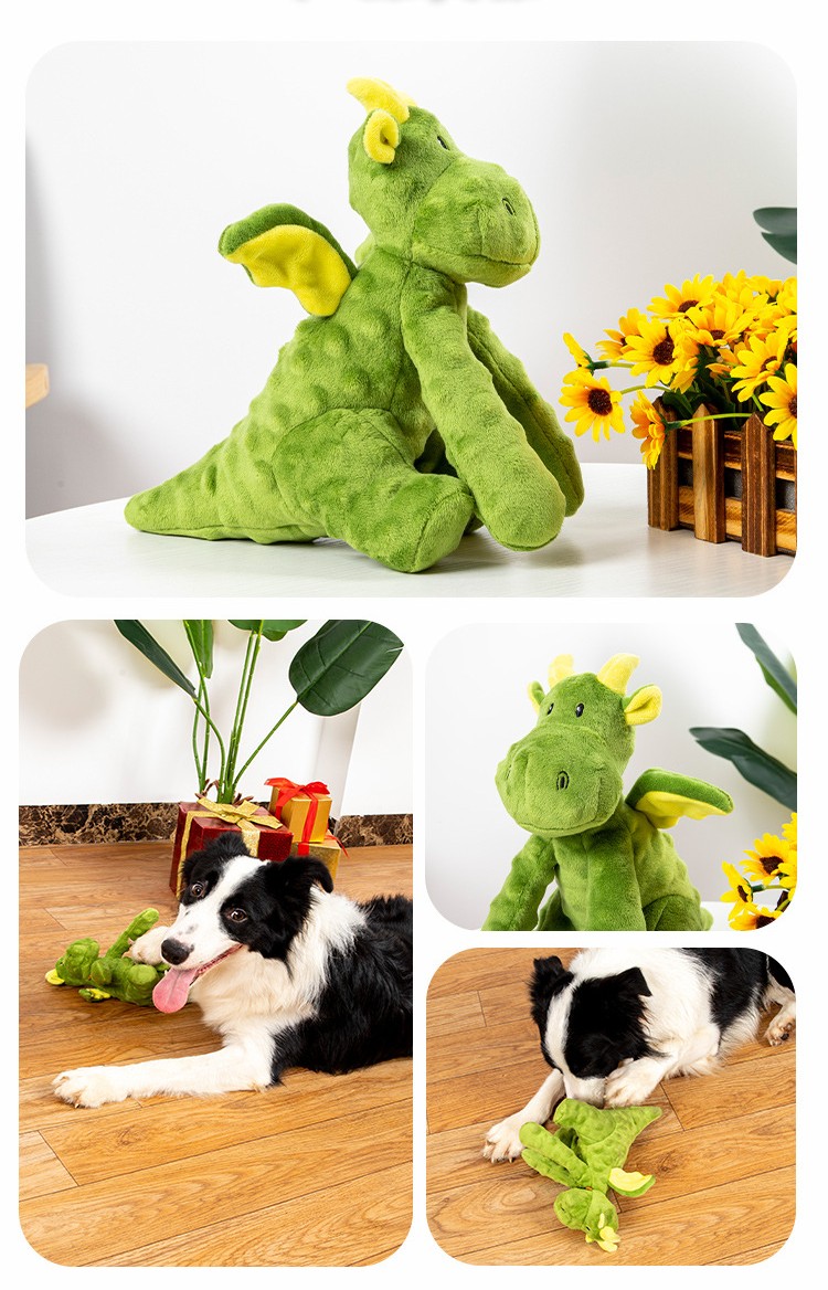 New Dog Soothing Toy Plush Pet Interactive Toy Sound Clean Teeth Bite Resistant Boredom Companion Baby Dinosaur Toy