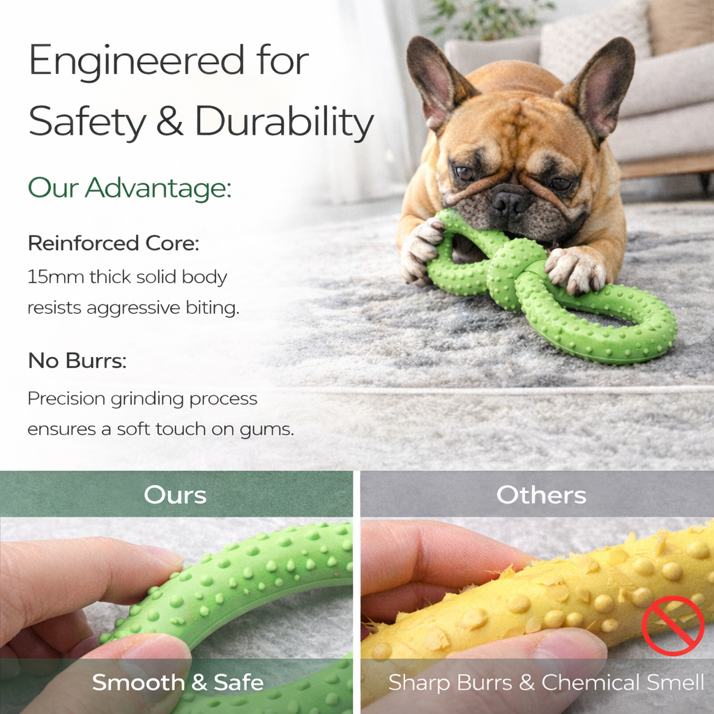 Rubber 8 Figure Teeth Cleaning Dog Dental Chew Toy Rubber Dog Chew Toy 8 Figure Dog Chew Toy
