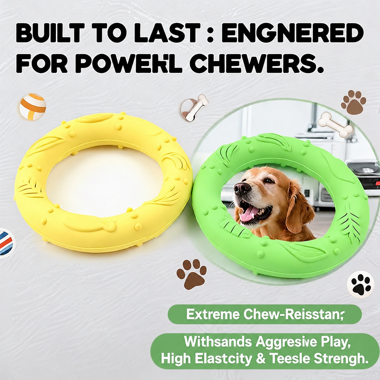 Outdoor Dog Training Toy Interactive Fetch Ring Floating Pull Flying Disc Exercise Dog Toy