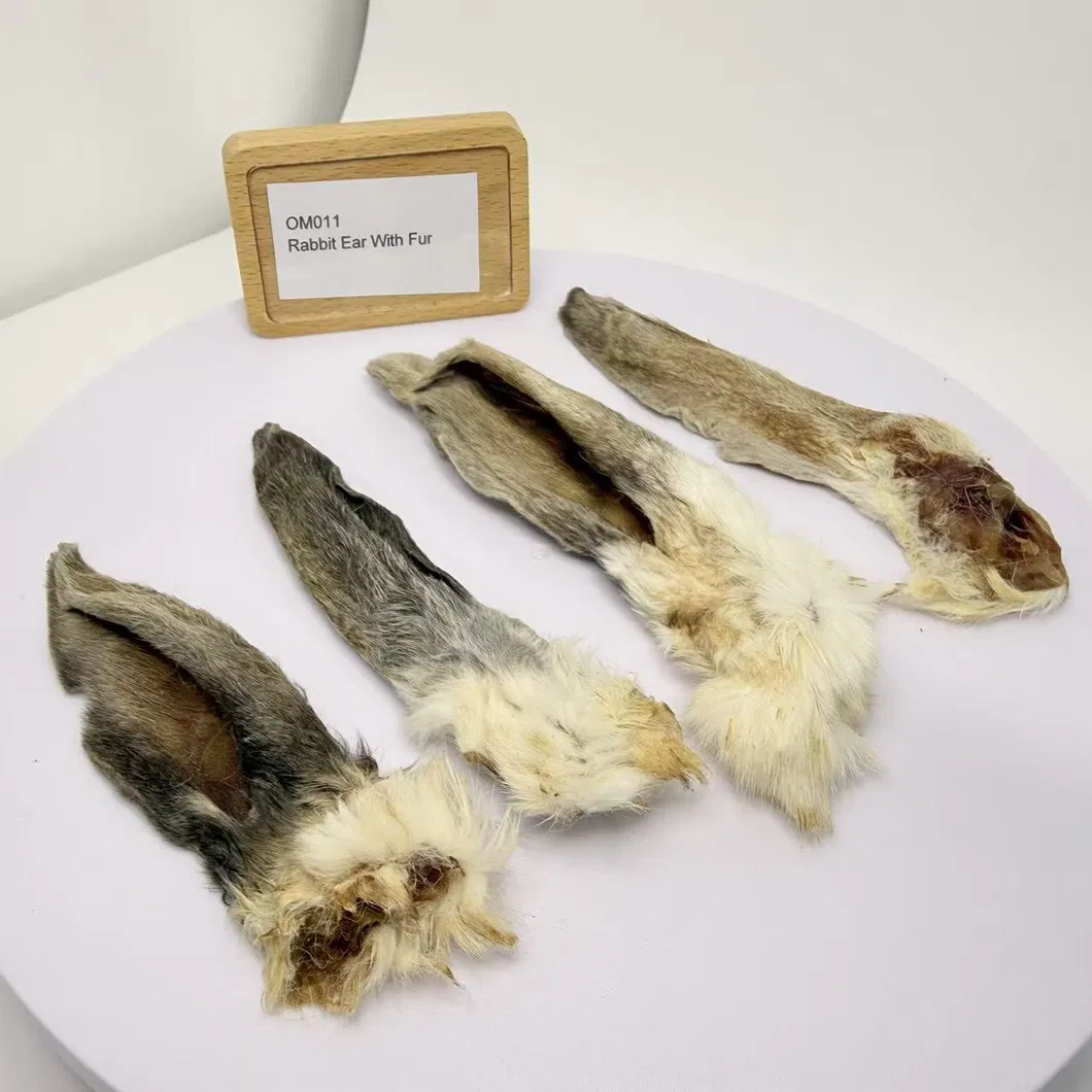 Natural Rabbit Ear with Fur Dog Chews for Teeth Cleaning