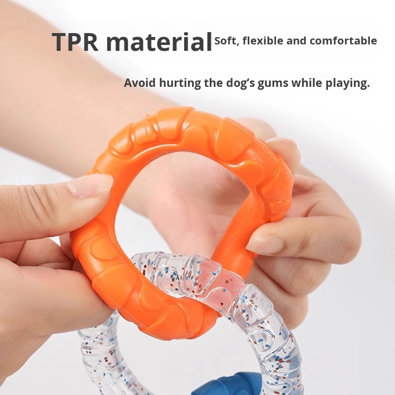 Luxury Cotton Dog Chew Toys Teeth Cleaning Interactive Tug-of-War Pull Ring Pet Supplies for Stress &amp; Boredom Relief
