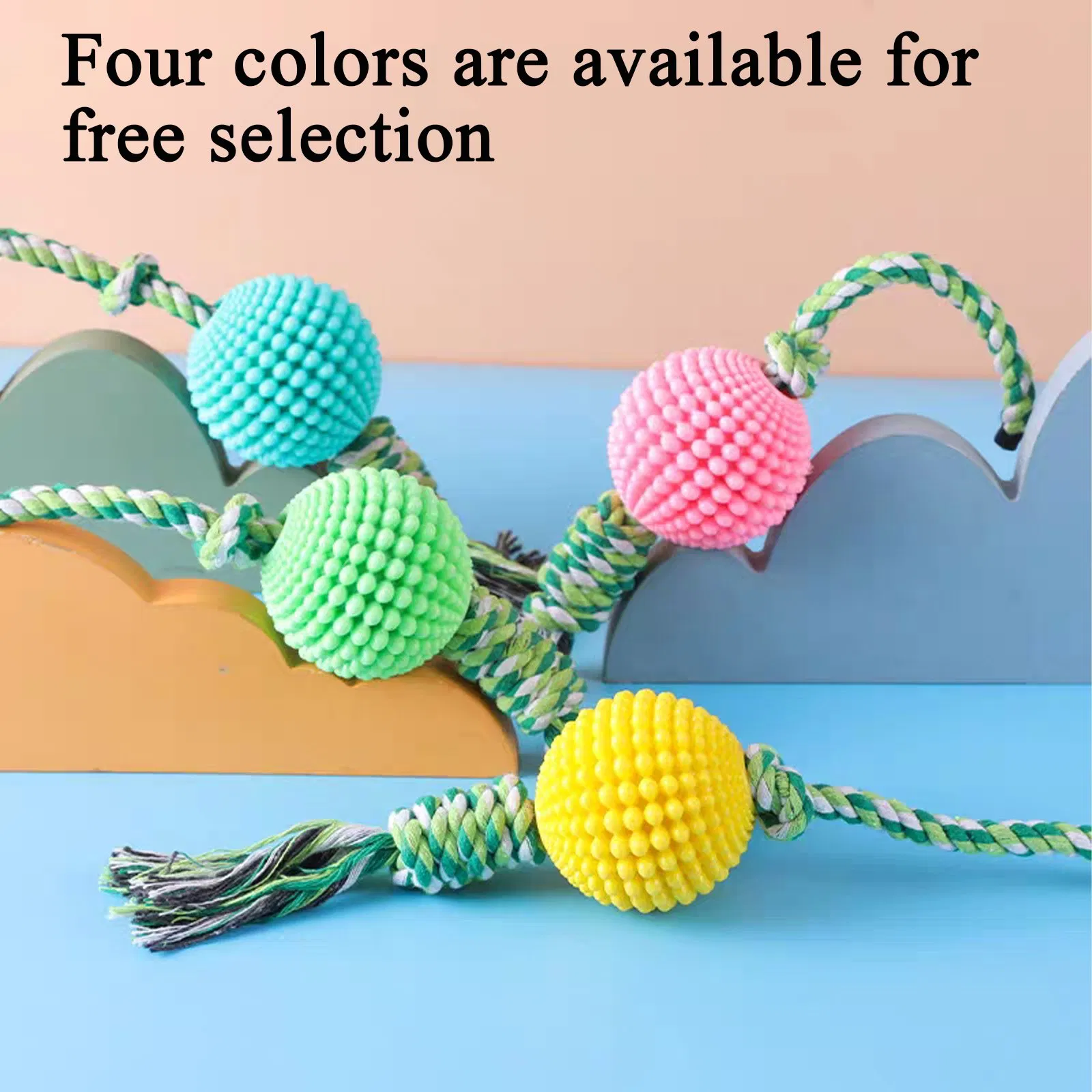Dog Treat Dispensing Ball with Detachable Hemp Rope Teeth Cleaning Chew Toy