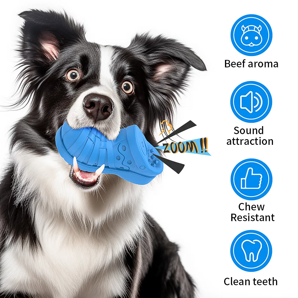 Treat-Dispensing Indestructible Dog Toy Slipper with Squeaker for Dogs