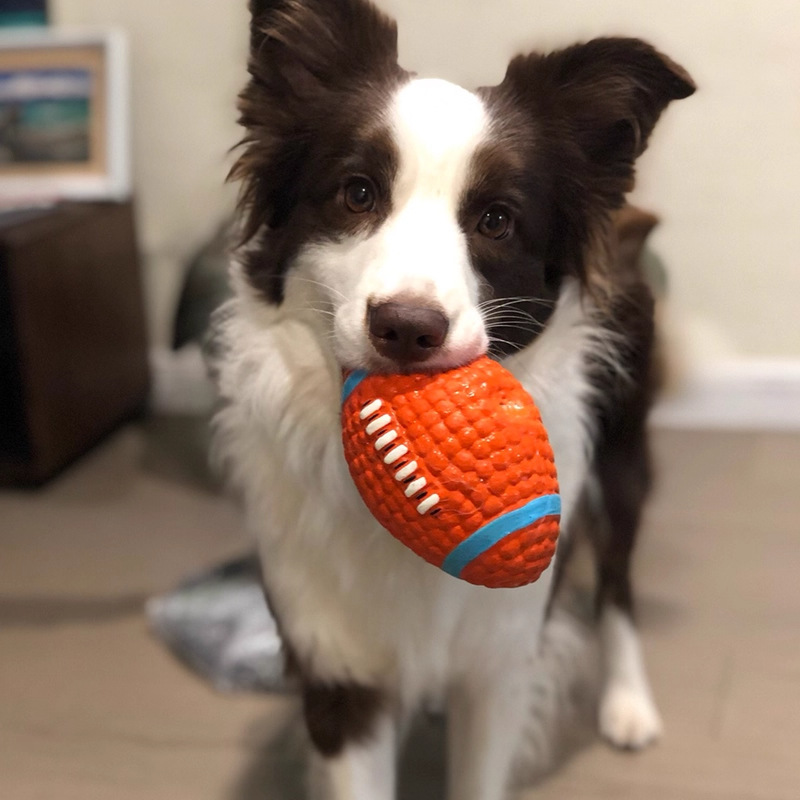 Eco-Friendly Latex Dog Vocalizing Ball Toy-Indestructible Chew Toy for Teething Durable for Border Collies/Golden