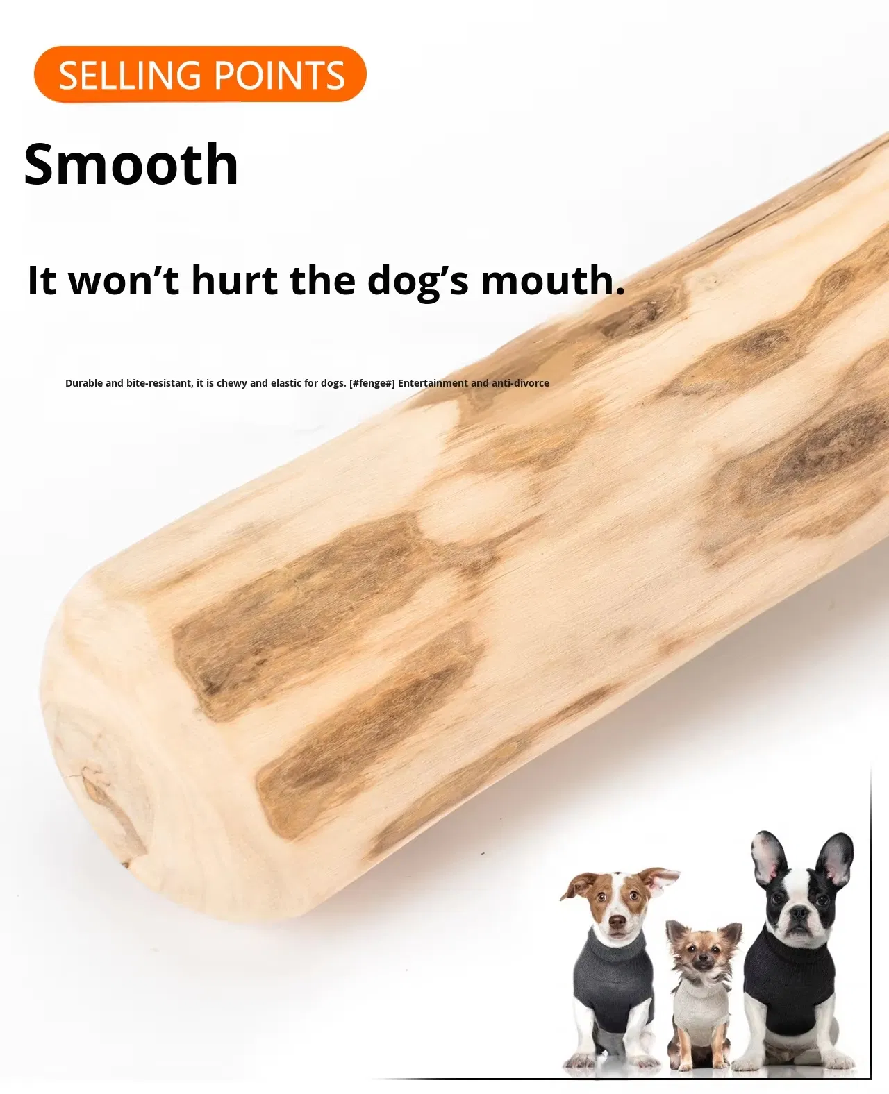 Dog Chew Toy 100% Coffee Wood Eco-Friendly Dental Chew for Dogs Durable Interactive Teeth Cleaning Exercise Toy