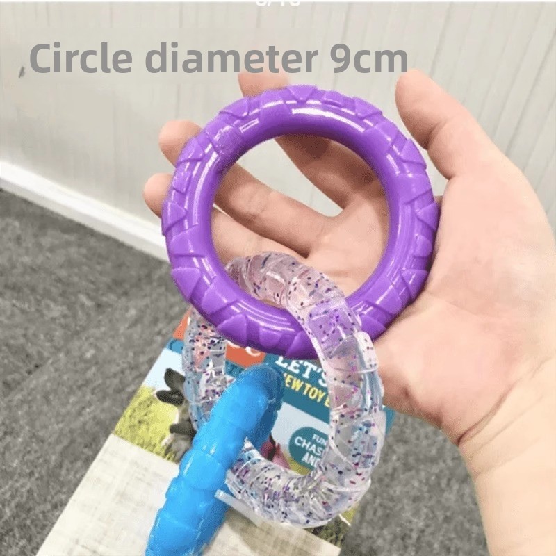 Luxury Cotton Dog Chew Toys Teeth Cleaning Interactive Tug-of-War Pull Ring Pet Supplies for Stress &amp; Boredom Relief