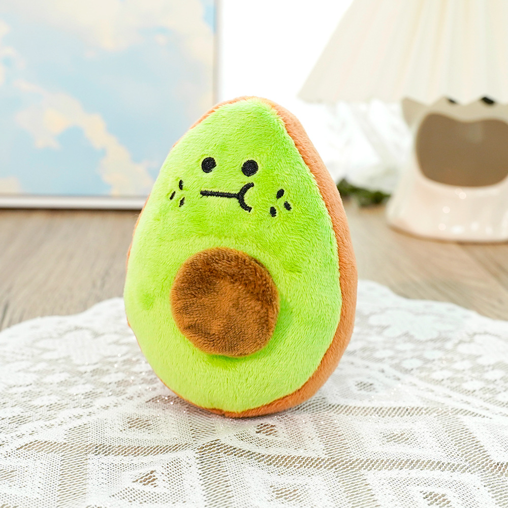 New Arrival Fruit Plush Toys For Dog Puppy Avocado Cute Pet Interactive Squeaky Toy Soft Squeak Dog Toy