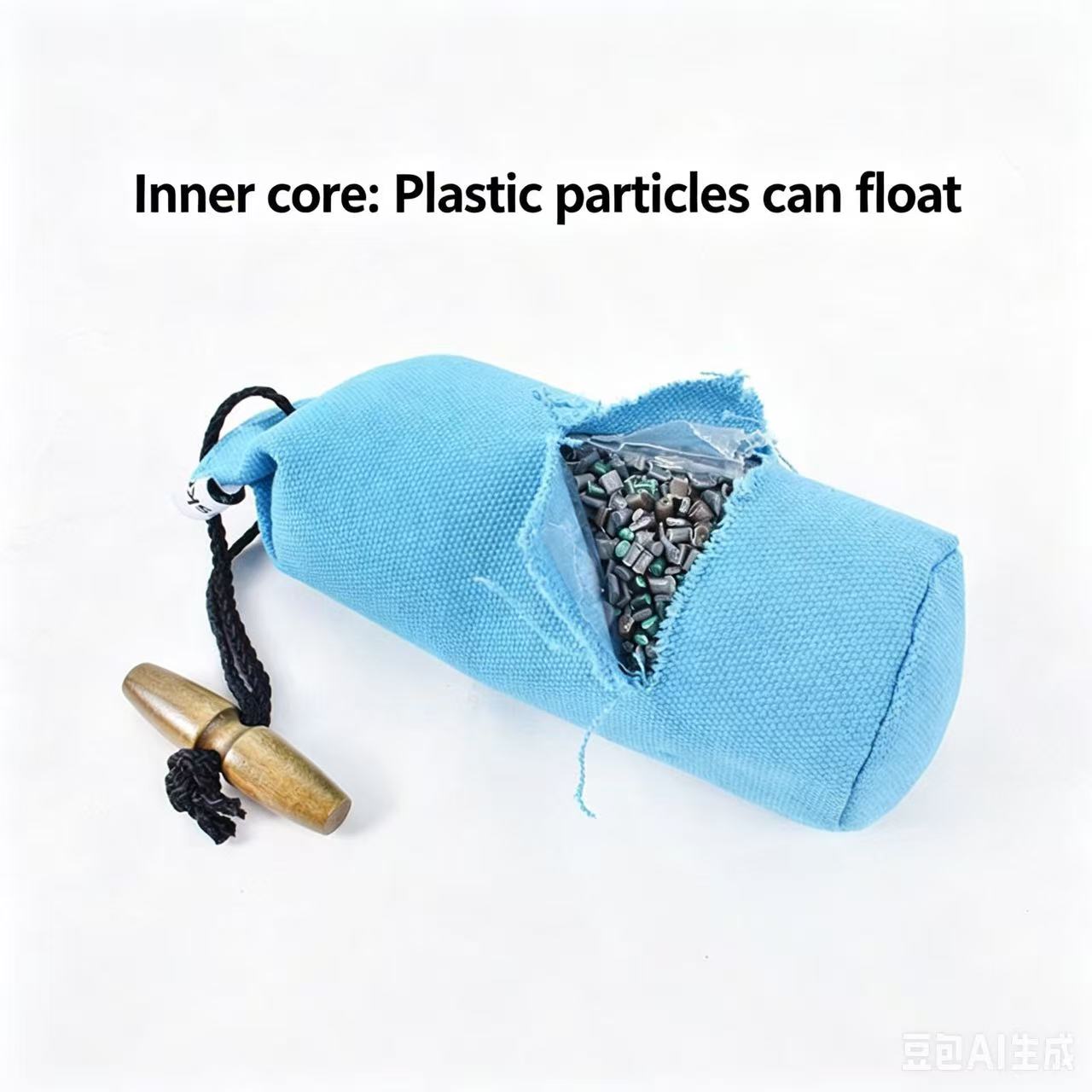 Floating Canvas Dog Training Dummy Bumper Plastic Pellet Filled Interactive Retrieval Toy for Water &amp; Land Training