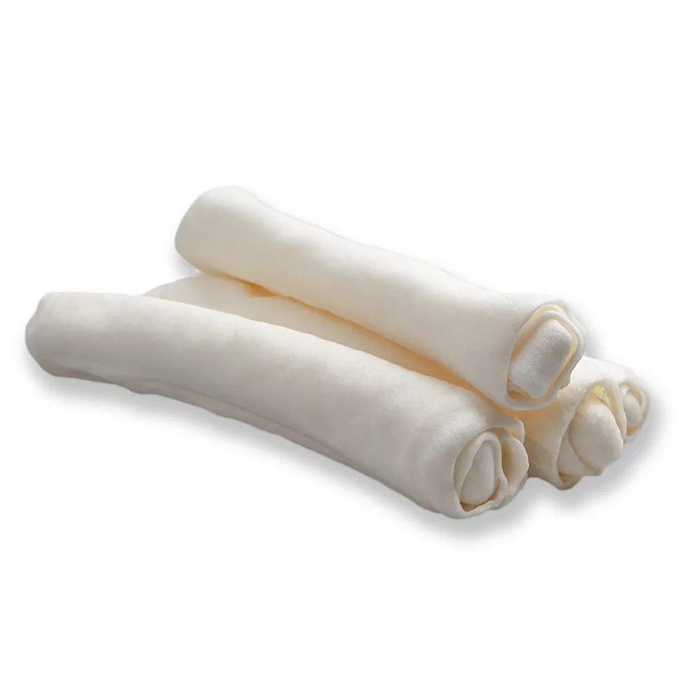 8 Inches 10 Inches Natural Bleached Retriver Rawhide Roll Dog Chews