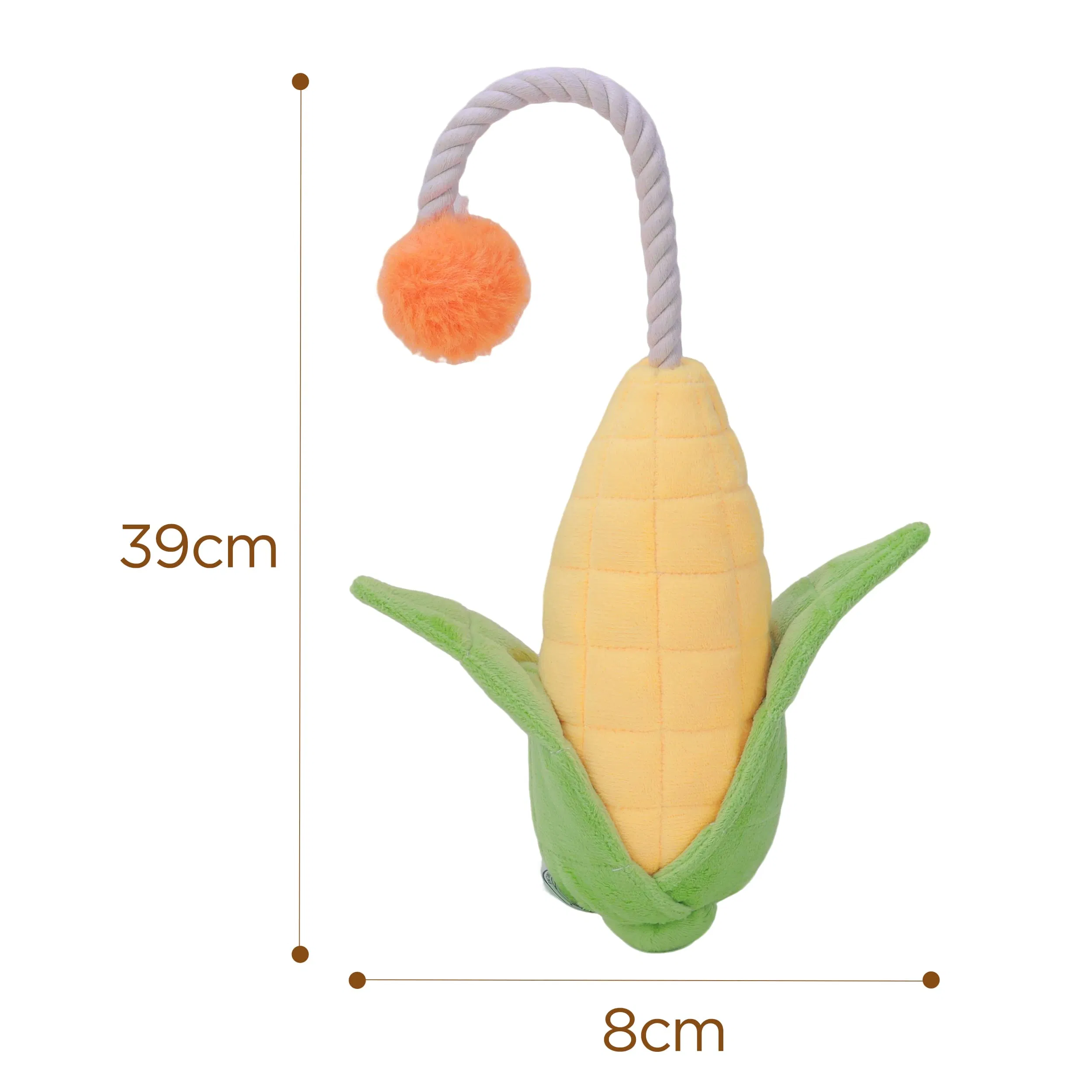 Pet Products Factory Custom Cute Corn Plush Dog Rope Chew Toy