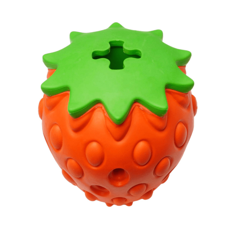 Wholesale Eco-Friendly Rubber Chew Toys for Aggressive Dogs with Strawberry Christmas Design