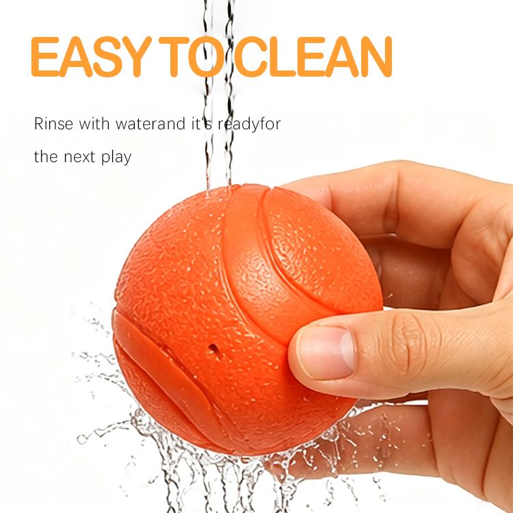 Accept Custom Eco-friendly Bouncy Silicon Chew Ball Durable Indoor Pet Teenis Toy for Dog Clean Teeth Training