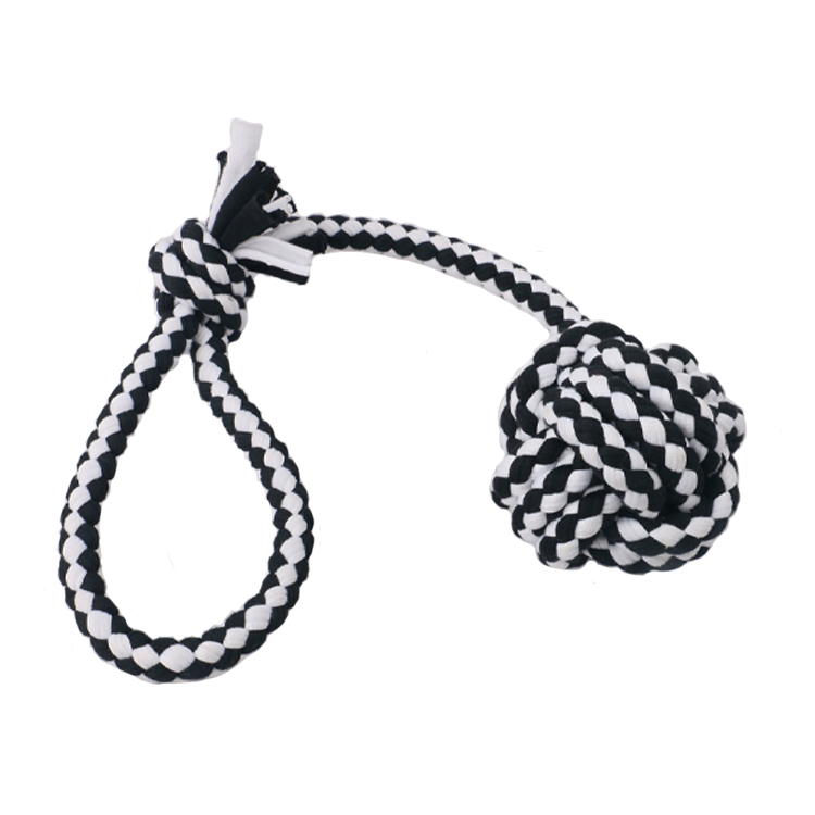 D KING Wholesale Ball on Rope Knot Chew Tug Pet Toy Manufacturer Interactive Cotton Rope Ball Dog Toys