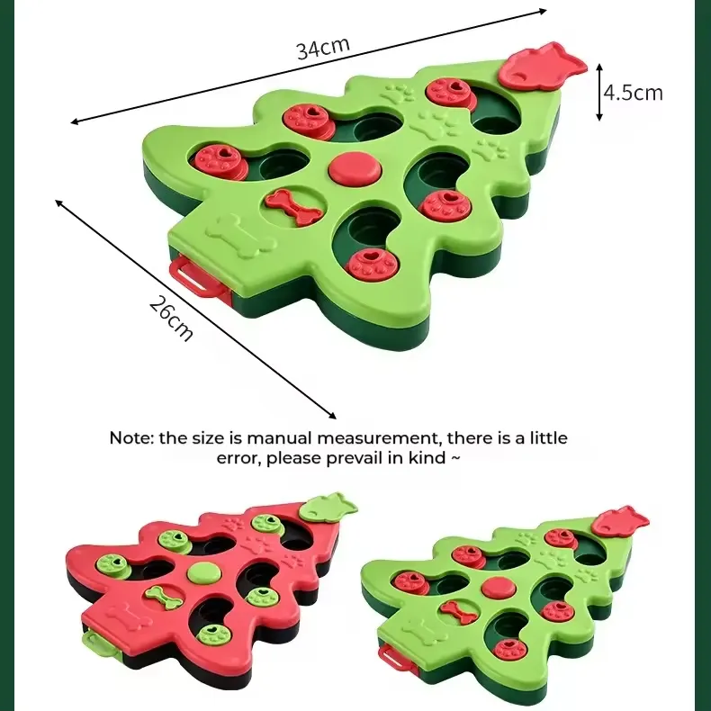 Pet Dog Christmas Tree Interactive Squeaky Pet Cat Dog Puzzle Toy