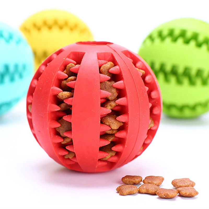 Factory Custom BPA-Free Natural Rubber Mint Tough Durable Interactive Pet Dog Chew Ball Toy For Aggressive Chewers