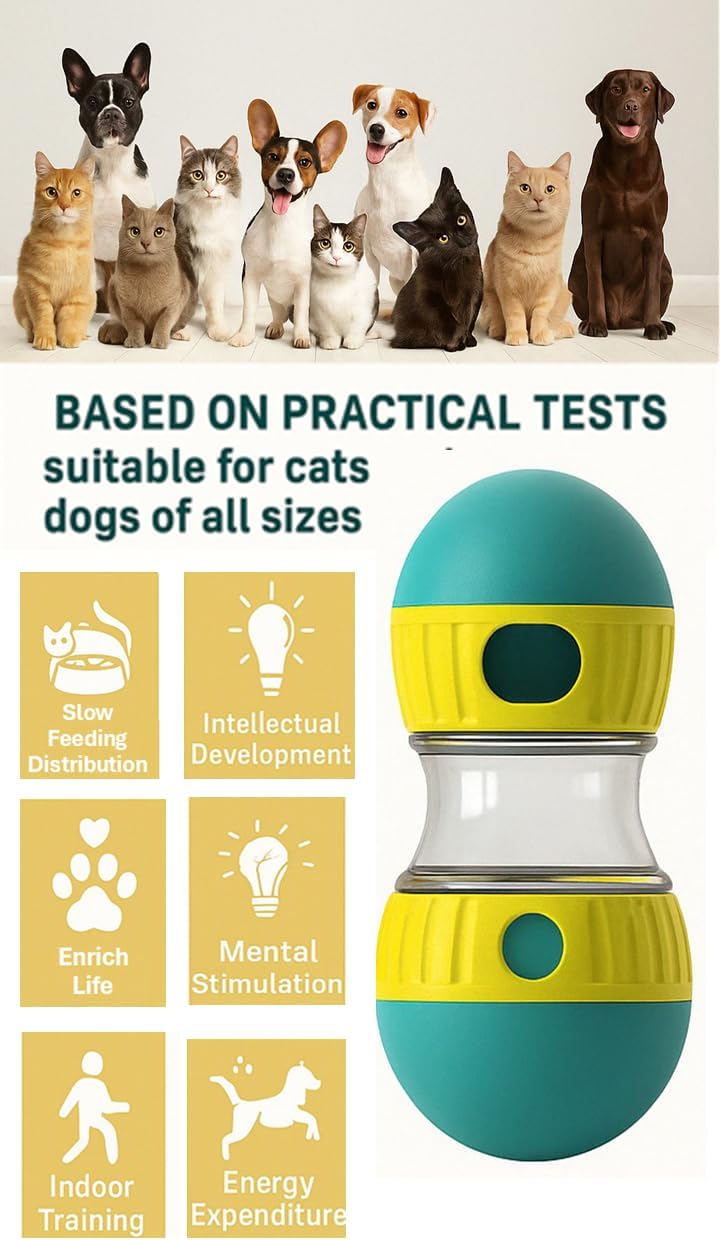 Interactive Eco-Friendly Pet Treat Dispenser Toy Adjustable Puzzle Feeder Ball for Dogs Cats Modern Slow Feeding Enrichment