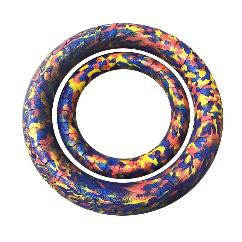 Factory Direct Supply Non Toxic EVA Tug Ring Pet Chew Toys Interactive Dog Toy for Obedience Training Tug of War