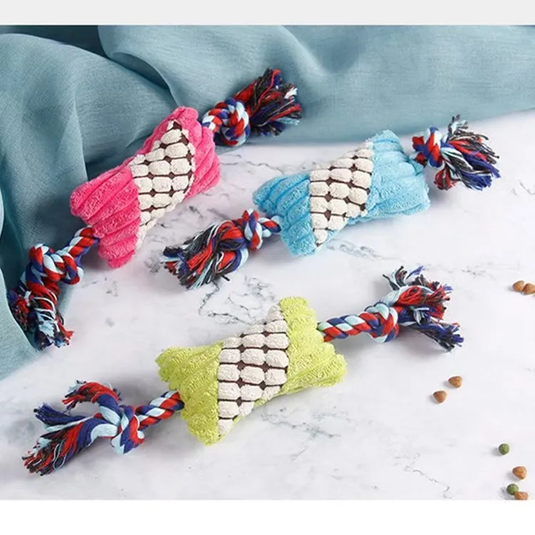Durable Chew-Resistant Plush Dog Toy with Interactive Rope