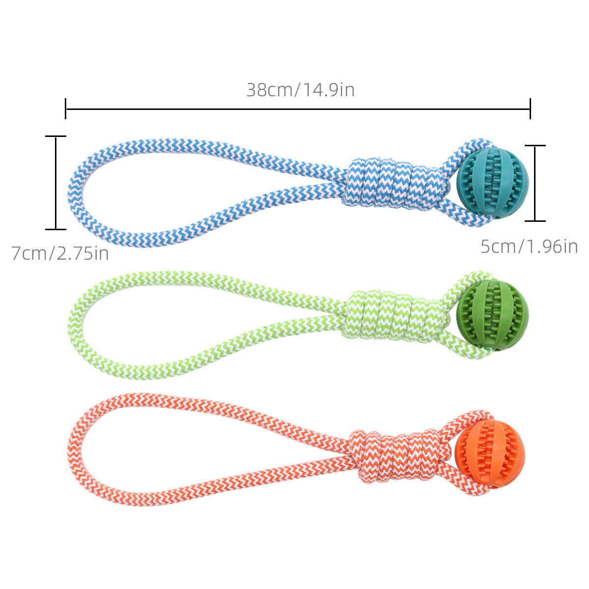 Interactive Rubber Nylon Dog Rope Ball Toys Bite-resistant Watermelon Shaped Molar Cleaning Leak-proof Food Safe Puppies