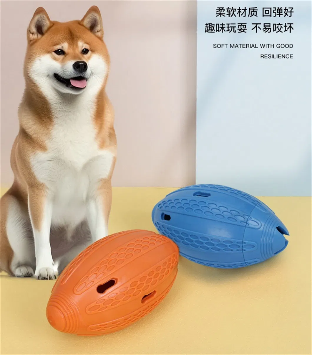 Durable Bite-Resistant Rubber Playing Puppy Chew Ball Safety Funny Football Dog Toy