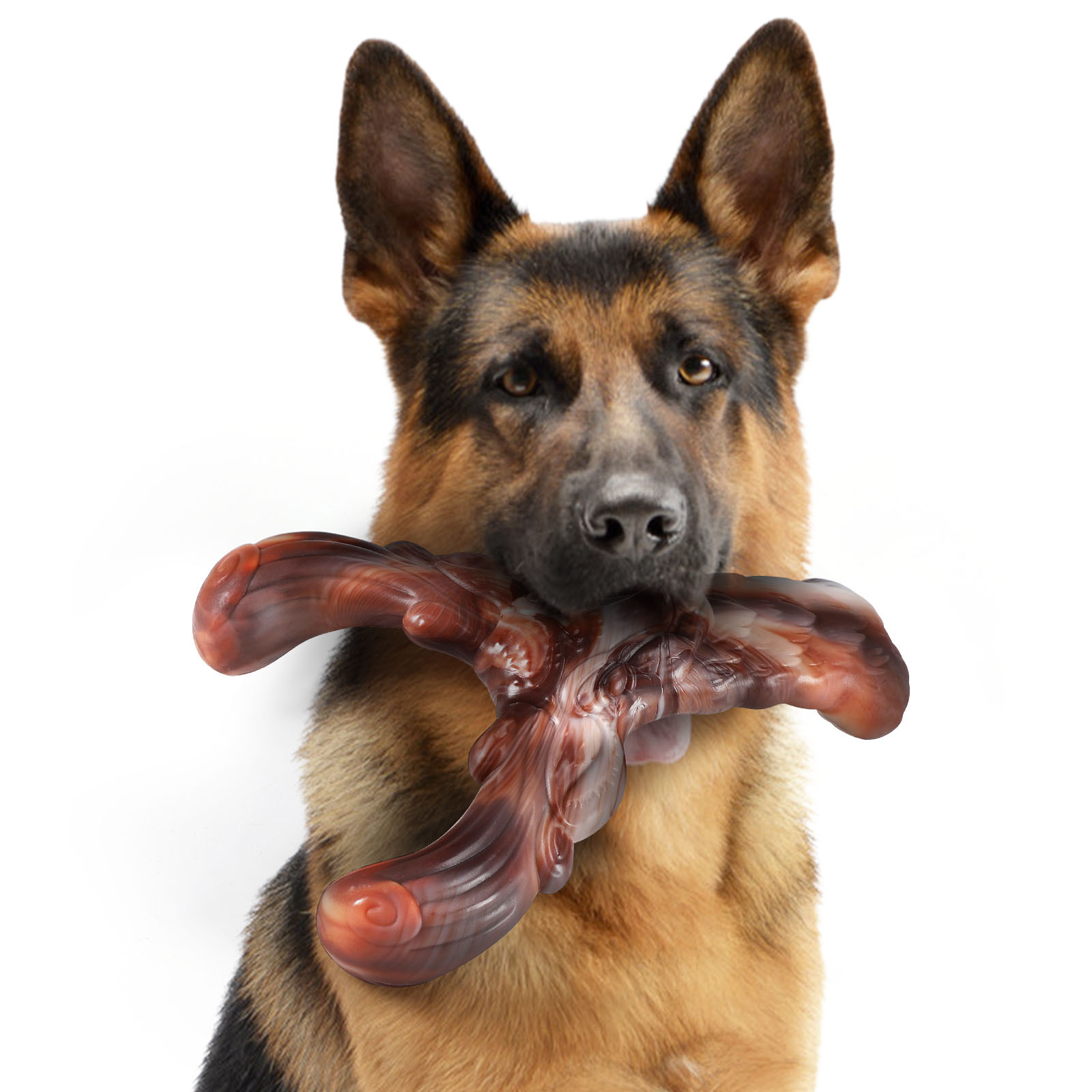Eco-Friendly Anti-Anxiety Training Dog Toy Durable Indestructible Deer Horn Chew with Beef Flavor Made of Nylon