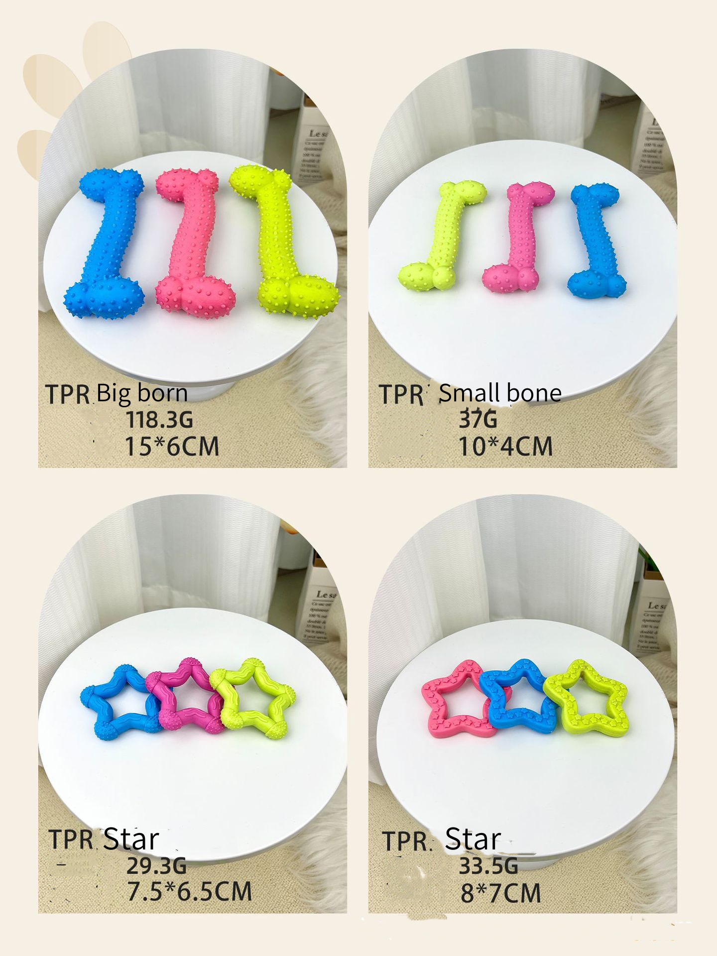 Eco-Friendly Durable TPR Rubber Dog Bite Toy in Classic Fashion Bone Shape for Small Animals Daily Use