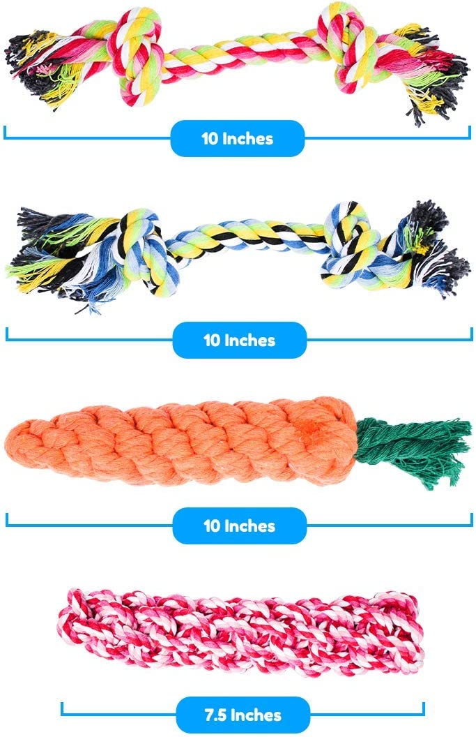 Dog Rope Toys for Aggressive Chewers - Set of 11 Heavy Duty Dental Dog Chew Toys
