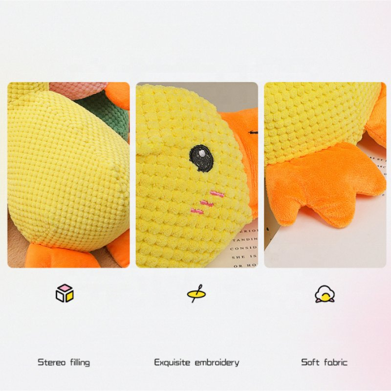 Colorful Puppy Dog Chewing Toy Durable Fabric Pet Plush Squeaky Toys for Playful Small Animals