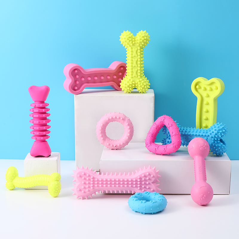 Hot Selling Custom Colors Eco Friendly Cute Durable Pet Puppy Dog Chew Toy With TPR Neutral Small Nipple Bone Toys