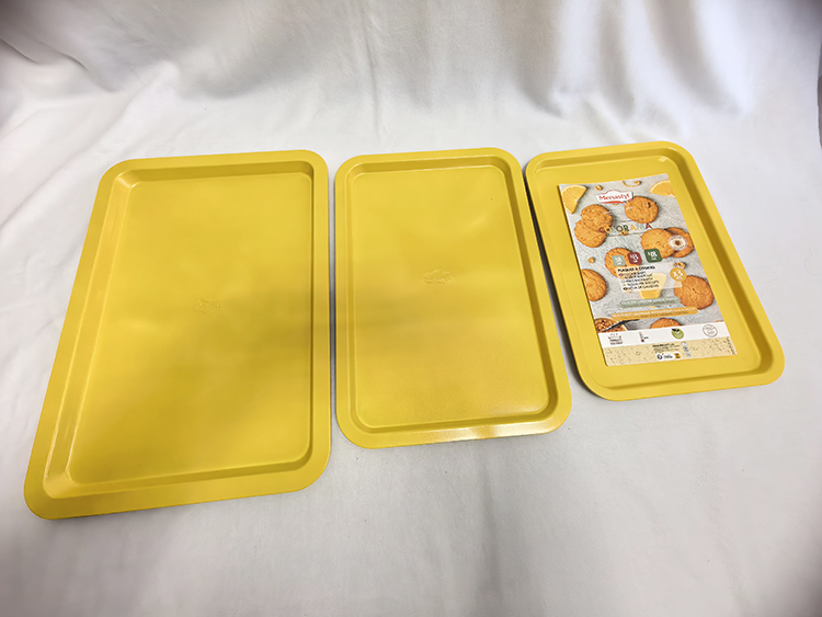 3Pcs Carbon Steel Non-Stick Baking Sheet Set Colorful Coating Eco-Friendly Durable Oven Safe Rectangle Metal Bakeware for Pans