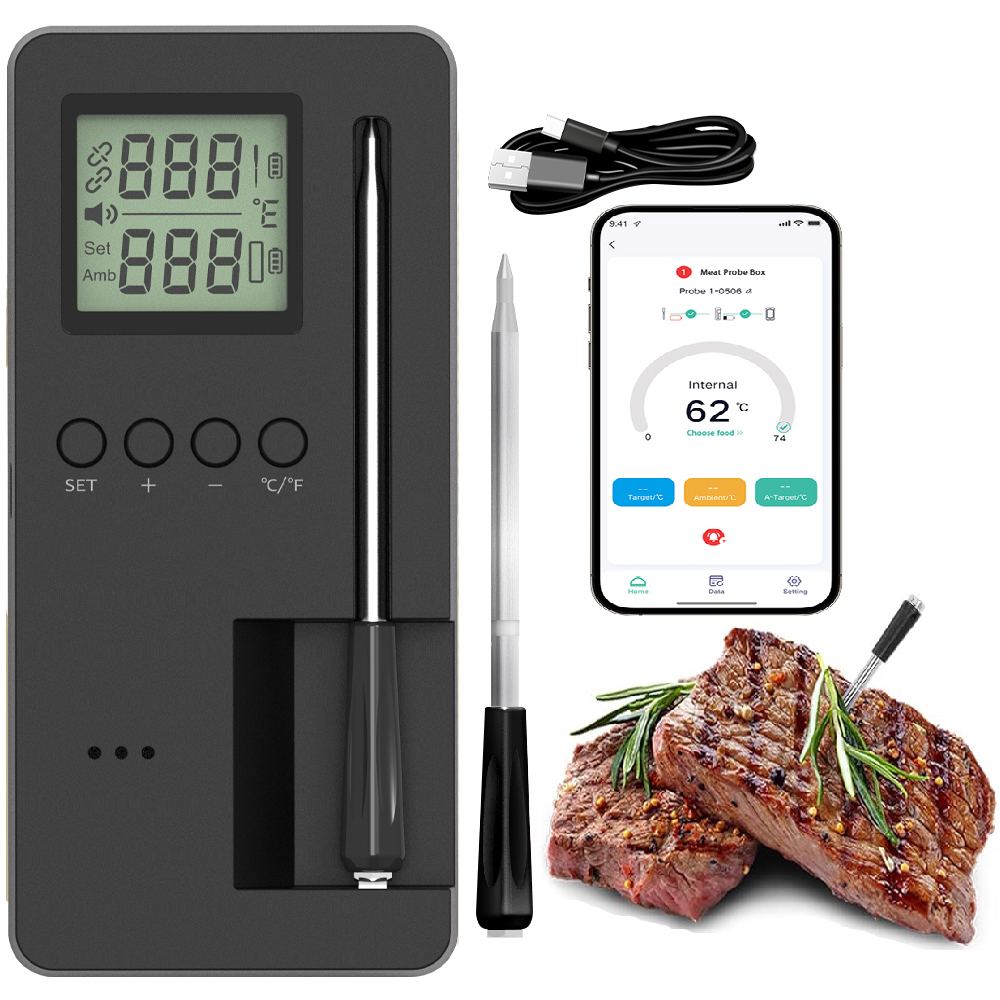 For Thermometer Wireless Digital Meat Thermometer with Timer Plastic Material for Grilling
