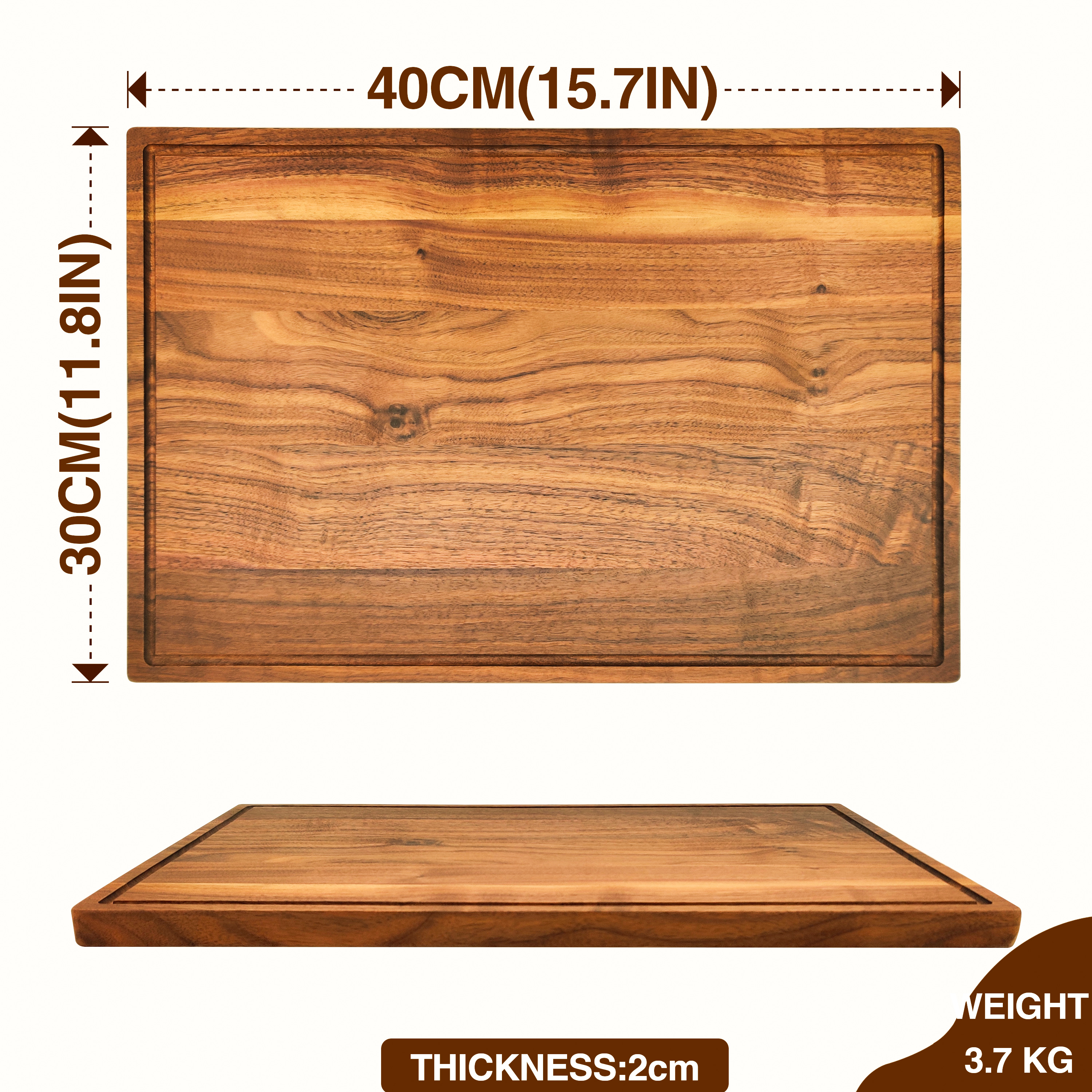 Factory Wholesale Thick Wood Cutting Board Anti-Slip Heavy Duty Chopping Board for Kitchen